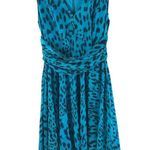 Rachel Roy Dress A Line Sleeveless V Neck Asymmetric Leopard Print Blue 0 Photo 0