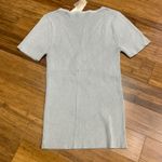 Hem & Thread  Knit‎ Top Short Sleeve Sweetheart Neck Ribbed Blouse Womens Size M Photo 2