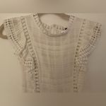 Hazel & Olive White Ruffle Trim High Neckline Short Dress Women’s Sz Small Photo 2