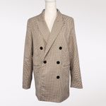 Joie  Brown Plaid Double Breasted Blazer Size Small Photo 3