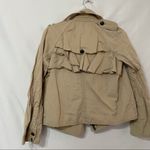 Juicy Couture Tan Ruffled Pea Coat Womens S Jacket Coquette Y2K Utility Full Zip Photo 6