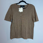 Peruvian Connection NWT Deadstock Vtg  Rib Knit T-shirt in Driftwood Photo 0