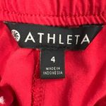 Athleta  Red Drawstring Mid Rise Track Workout Running Athletic Shorts Size 4 Photo 2