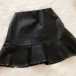 Charlotte Russe Faux Leather Ruffle Studded Hem Skirt Photo 1