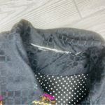 Vintage Anage Cityscape crop long sleeve button front embroidered beaded jacket Black Size M Photo 3