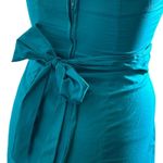 Windsor  Womens Strapless Dress Size S Turquoise Bow Pockets Photo 4