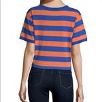 Flirtitude  blue/orange Stripe crop top Photo 4