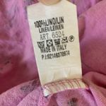 I Love Linen Pink Floral Linen Skirt Elastic Waist Boho Italy Medium Photo 3