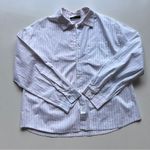 Boohoo  Striped Long Sleeve Top and Shorts Pajamas Set in Blue Pink and White Photo 1