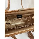 Liz Claiborne * Handbag Purse Tan Faux Leather Croc Embossed Satchel Vintage Y2K Photo 8