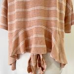 Lumière New Tie Back Ruffle Hem Short Sleeve Top Striped Knit Amber Photo 9