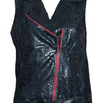 English Rose New  black vest with red zipper snake skin pattern ￼ Photo 0