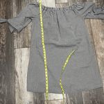 Tacera Gingham Off Shoulder Dress Black White 3/4 Sleeve Size Medium Photo 10