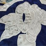 Victoria's Secret Vintage 80s Victoria’s Secret Royal Blue Floral Satin Flared Slip Dress Photo 7