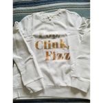 1901  Nordstrom Womens Pop, Clink, Fizz Graphic Sweatshirt White Size Medium (M) Photo 2