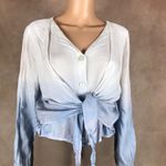 Ultra Pink Dip-Dye Wrap Front Long Sleeve Top NEW 1X Photo 2