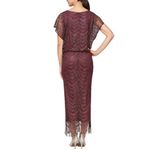 NEW NWT SLNY Metallic Crochet Dress With Fringe size 18W Red Photo 2