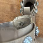 Copper Key Pearl Rhinestone Tan Leather Slip-on Chelsea Ankle Boots Booties Photo 5