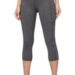 Lululemon Speed Up Crop 21" Leggings Pockets Luxtreme Mid Rise Heathered Black 6 Photo 0