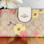 Coach NWT  Tech Wallet In Signature‎ Canvas With Floral Cluster Print Photo 0
