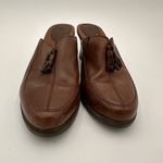 Ariat  Brown Leather Tassle Slip On Mules Heels Size 9B Photo 6