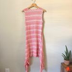 Sundance Linen Dress Womens M Coral White Striped Sleeveless Asymmetrical Hem Pink Size M Photo 2