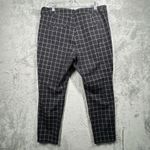Old Navy Pants Women 14 Black White Window Pane Pixie Crop Office Career Casual Photo 2