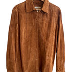 Coldwater Creek Womens Suede Shirt Jacket Size L Western Neutral Capsule Casual Photo 0