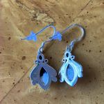 White Buffalo Blue Turquoise Sterling Silver Earrings Photo 3