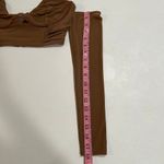 White Fox Boutique White Fox Brown Off Shoulder Corset Crop Top Size M Long Sleeve Bustier Photo 5