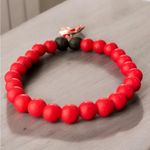 Red Howlite, Volcanic Rock and Cardinal Bracelet NIB Photo 1