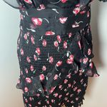 La Maison Talulah Incognito Floral Smocked Mini Dress Black And Red Sz M Revolve Size M Photo 2