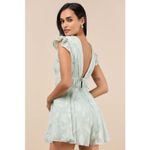 Lulus NWT  All About The Flowers Mint Green Burnout Floral Ruffled Romper Size L Photo 2