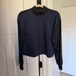 Athleta Sweatshirt Navy Black Venice Funnel Neck Boxy Top Long Sleeve pullover Photo 1