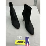 ZARA Womans  Woman Pull On Ankle Boot 10 Black Stretch Silver Block Heel Photo 1