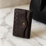 Bottega Veneta Vintage Intrecciato Dark Brown Leather 6 Ring Key Holder Photo 1