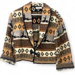 Vintage 90's | M | Aztec Cropped Blazer Jacket Western Cropped Coat Jacket Deer Brown Size M Photo 0