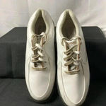 FootJoy  GREEN JOY WO SIZE 7.5 GOLF SHOES OFF WHITE AND TAN GOOD USED CONDITIONI Photo 1
