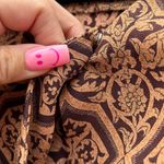 Leslie Fay Leslie day brown boho‎ king sleeve vintage top size 16 Photo 4