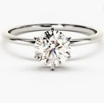 Boutique 2Ct Solitaire Moissanite Diamond Engagement Ring | Platinum Plated Silver Photo 6