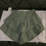 MOTHER Denim The Ruffle Mini Skirt 30 NEW Loden Green Balletcore Boho Preppy Photo 3