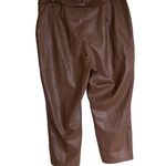 Marc New York NWT  Andrew Marc  Cognac Faux Leather Cropped Belted Pants Photo 4