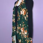 Boutique Green Floral Draped Vest Photo 3