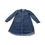 Eileen Fisher Woman's XS Frayed Denim Organic Cotton Shirt Dress Long Sleeve Photo 1