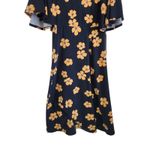 Who What Wear  Yellow and Black Floral Sundress with Flutter Sleeves Size Medium Photo 4