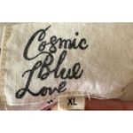 Cosmic Blue Love Roll Tab Sleeve Shirt XL White Hi Low New York Paris Traveler Photo 11
