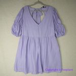 Eloquii New!  Tie Back Mini Dress Lavender Pastel‎ Lilac  18/20 Photo 3