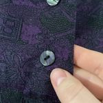 Chico's Chico’s oriental style shimmer printed mandarin collar Kaftan shirt jacket sz 8 Photo 7