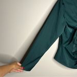 Open Edit  Womens Size‎ S Green Satin Cutout Long Sleeve Top Photo 6
