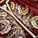 Anthropologie  Crimson Midi Dress with Cream Embroidery Photo 8